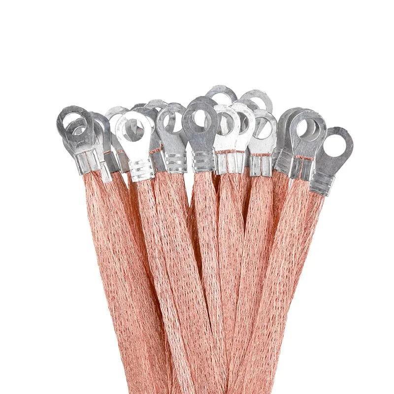 100pcs/lot Bridge Grounding Wire Soft Copper Wire Copper Braid Distribution Box Electric Cabinet Over The Door Copper Flat Wire