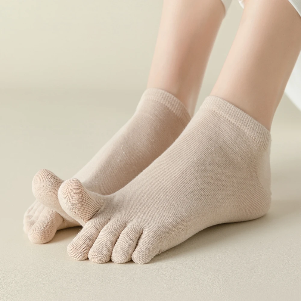 5 Pairs Women Five Finger Socks Toe Socks with Separate Fingers High Quality Cotton Women Ankle Socks Yoga Sports