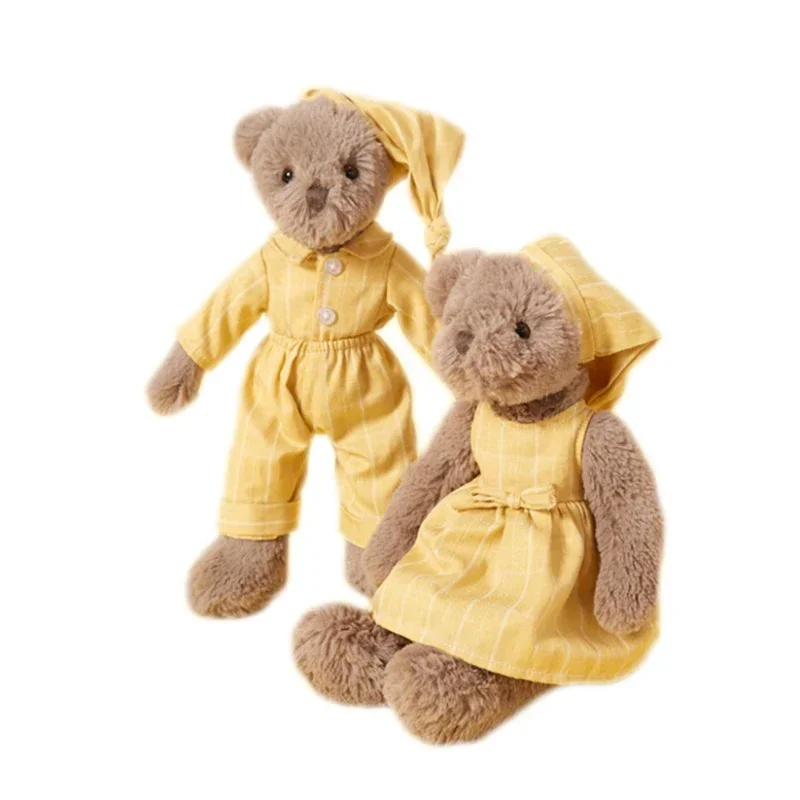 30cm Cute Yellow Dressed Bear Plush Toy Soothing Plush Doll Doll Soothing Doll Toy Bear Birthday Gift