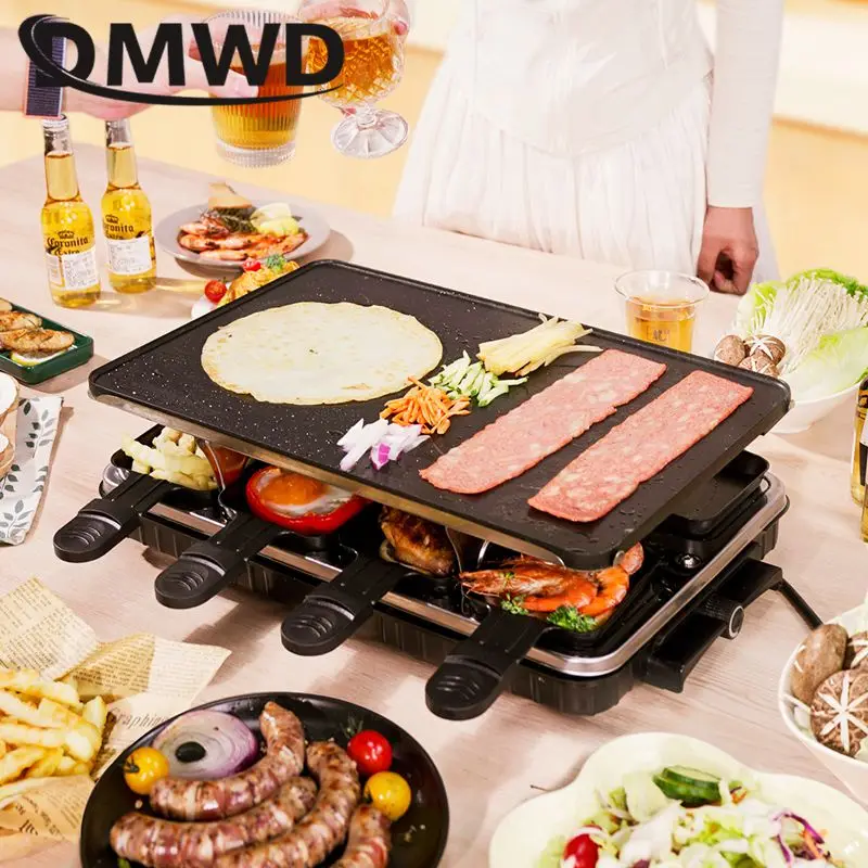 DMWD 2 Layer Hosehold Electric Griddle 220V płyta grzejna nieprzywierające urządzenie do grillowania do pieczenia/smażenia 900W dla 2-4 osób