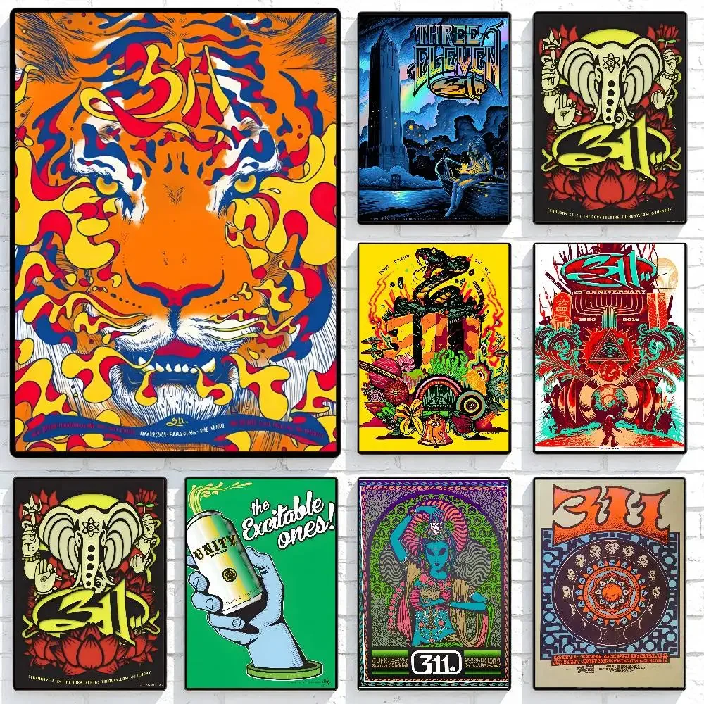 T-Three E-elevenS Band 311 Fashion Poster Art Canvas Prints Painting Wall Art Pictures for Living Room Decoration