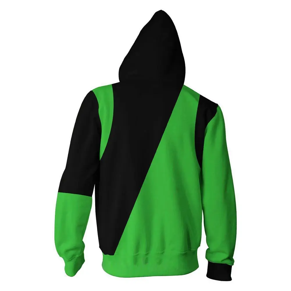 Shego Cosplay Fantasie Trui Kostuum Hoodie Casual Unisex Zip Jas Outfits Halloween Carnaval Rollenspel Vrouwelijke Mannelijke Volwassen uit