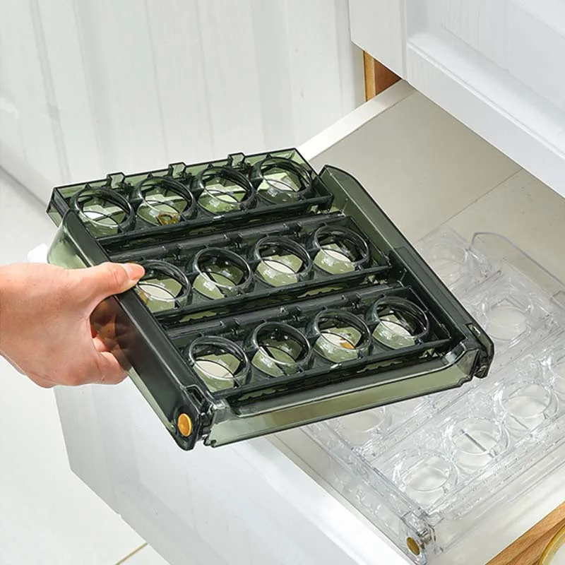 Two Color Household Large Capacity Preservation Container Multi-layer Egg Storage Rack Can Be Foldable Practical Kitchen  Rack