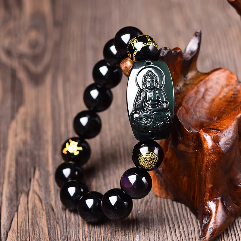 

Eye Obsidian Guardian Bracelet Men And Women, Twelve Zodiac Birth Buddha