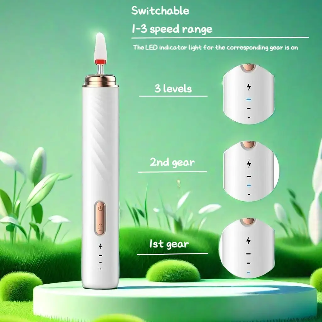 Trapano elettrico portatile per unghie, set di frese per tagliare le unghie, lucidatrice per unghie a velocità regolabile