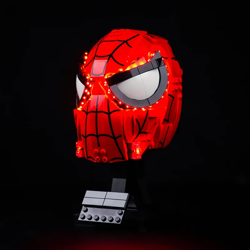 Vonado LED light 76285 set is suitable for Spider Man's Mask building blocks (including lighting accessories only)