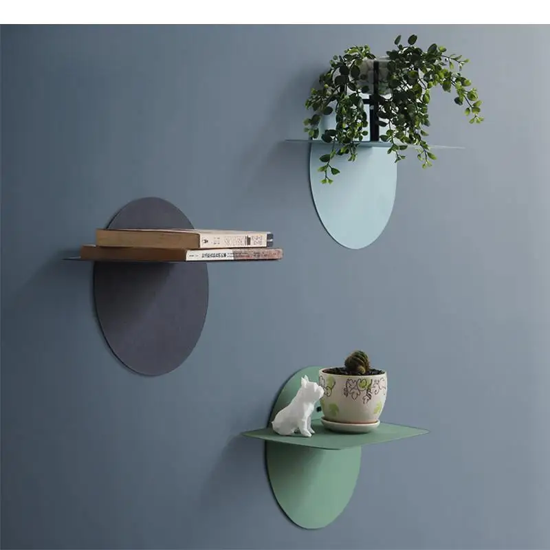 

Creativity Wall Shelf Background Ornaments Round Shape Metal Modern Home Decoration Children's Room Decor Accessories