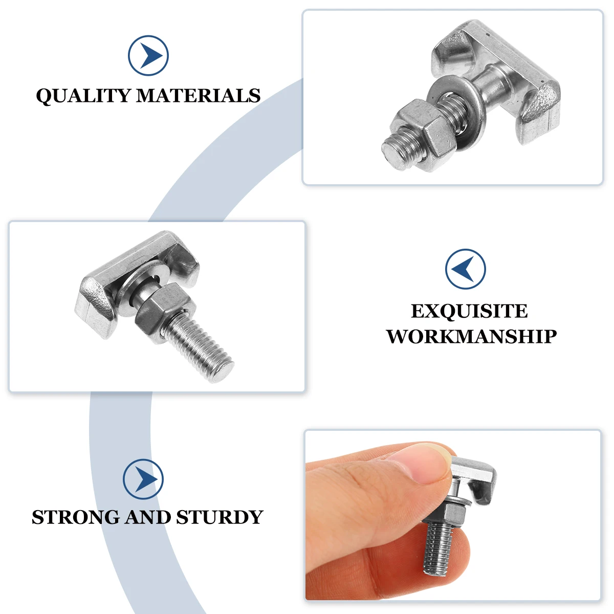 

2pcs Stainless Steel T-Bolt Cable Terminal Car Screw Truck Replacement Corrosion Resistant Durable Automotive