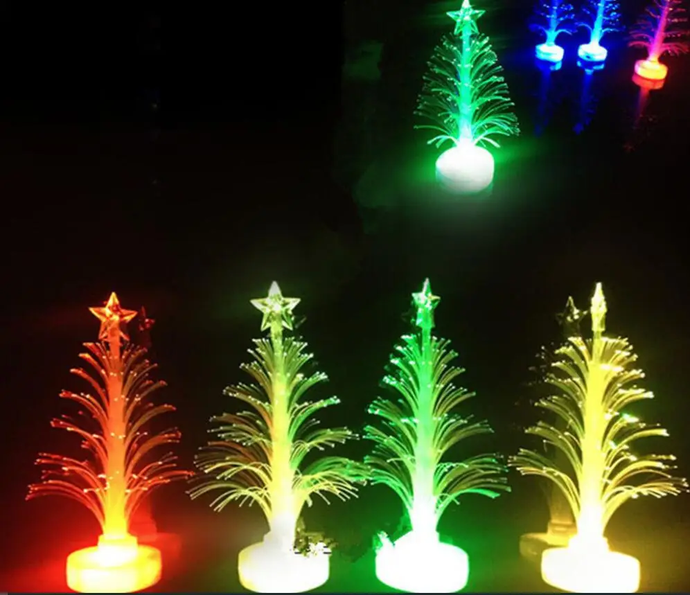 LED Fiber Optic Nightlight Children Xmas Gift Xmas Decoration  Colorful Night Light-Up Toy LED Christmas Tree Lamp 6PCS