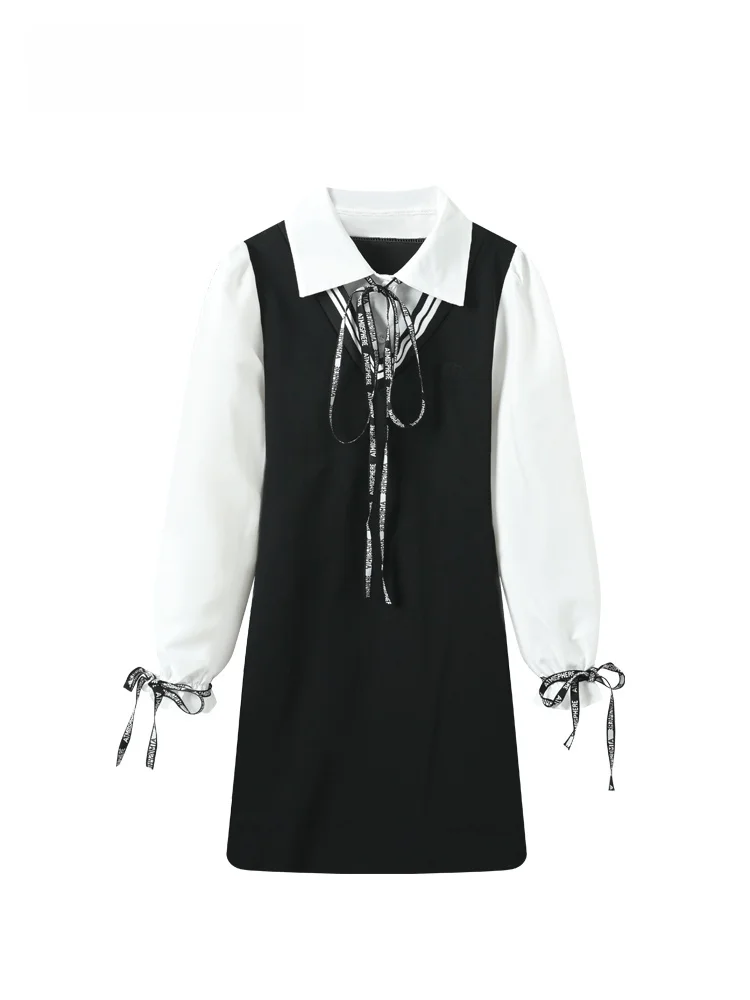 

Новинка! Повседневное осеннее платье больших размеров с воротником и длинными рукавами, А-силуэт, из полиэстера, для женщин больших размеров.