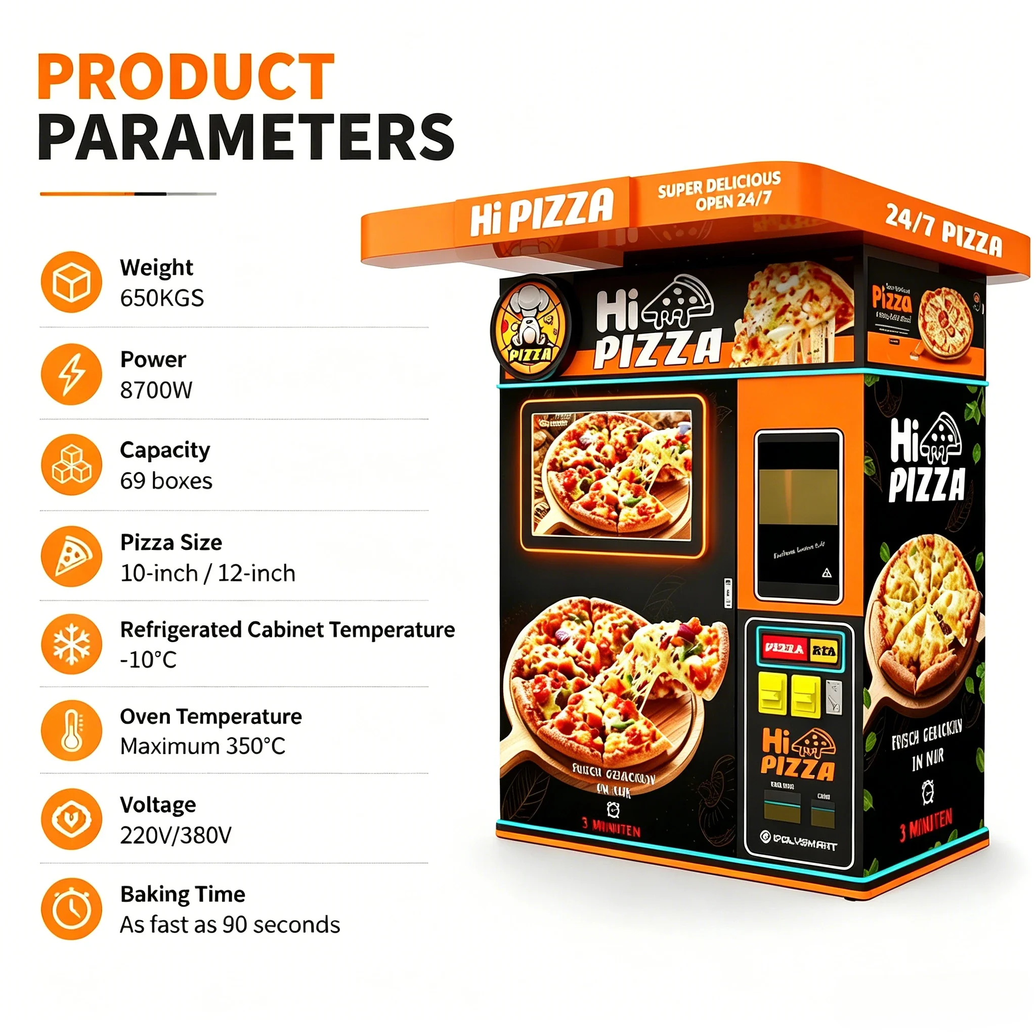 Customized Fully Automated Pizza Making Machine Fresh Pizza Maker Hot Pizza Vending Machine Fully Automatic With Touch Screen