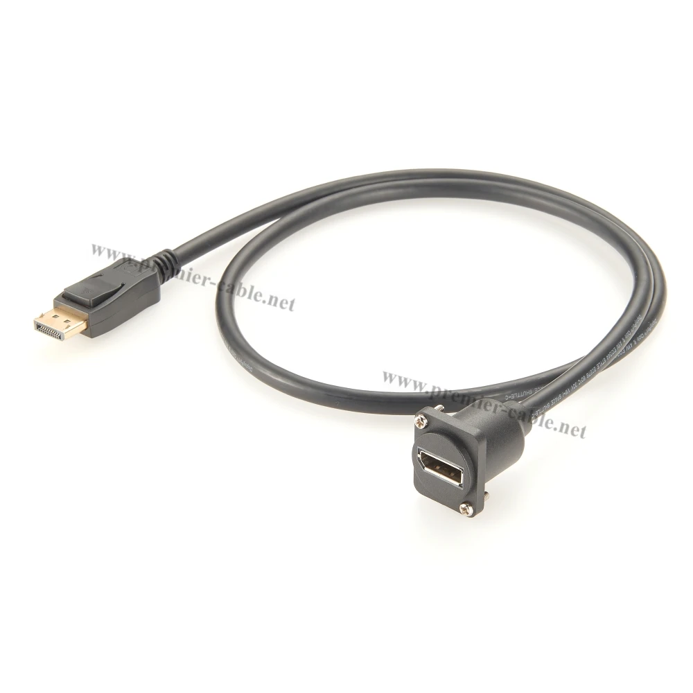 D Type Displayport Male to Female Extension Cable DP to DP XLR Panel Mount Converter Cable for HDTV HD Digital Audio Video