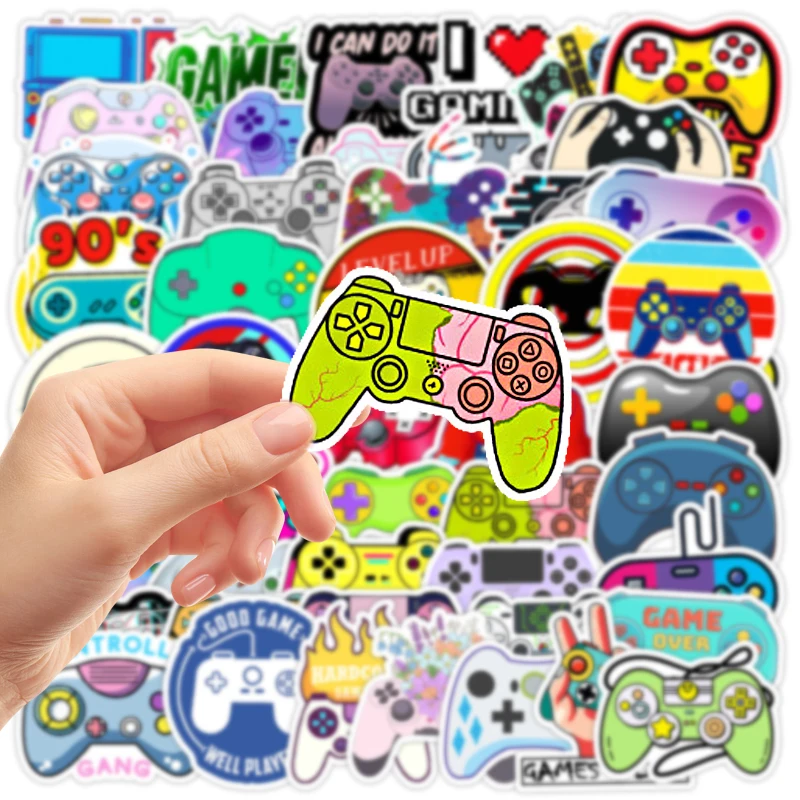 50PCS Gamepad Joystick Graffiti Stickers Waterproof Decals Phone Laptop Helmet Bottle Guitar Child Toy Gift Decorative Stickers
