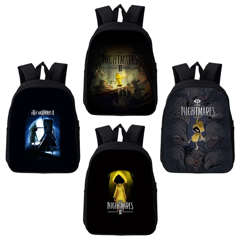 3D Print Little Nightmares 2 Backpack Children School Bags Teenages Daily Knapsack Kids Cartoon Mini Rucksack Women Travel Bags