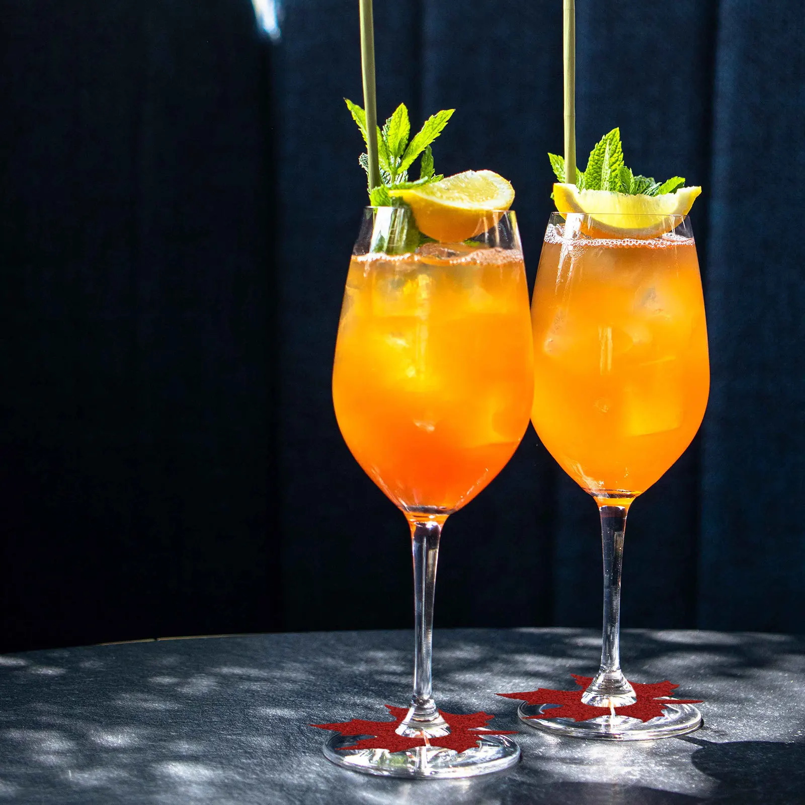 

6Pcs Wine Glass Ring Nonwoven Red Wine Ring Maple Leaf Shaped Thanksgiving Table Decoration Thanksgiving Cup Decoration