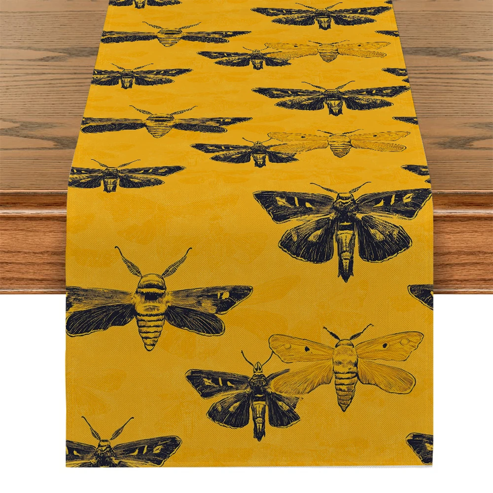 A Halloween Moth Skeleton Table Runner Kitchen Table Decor Farmhouse Dining Table Runners Wedding Party Decorations