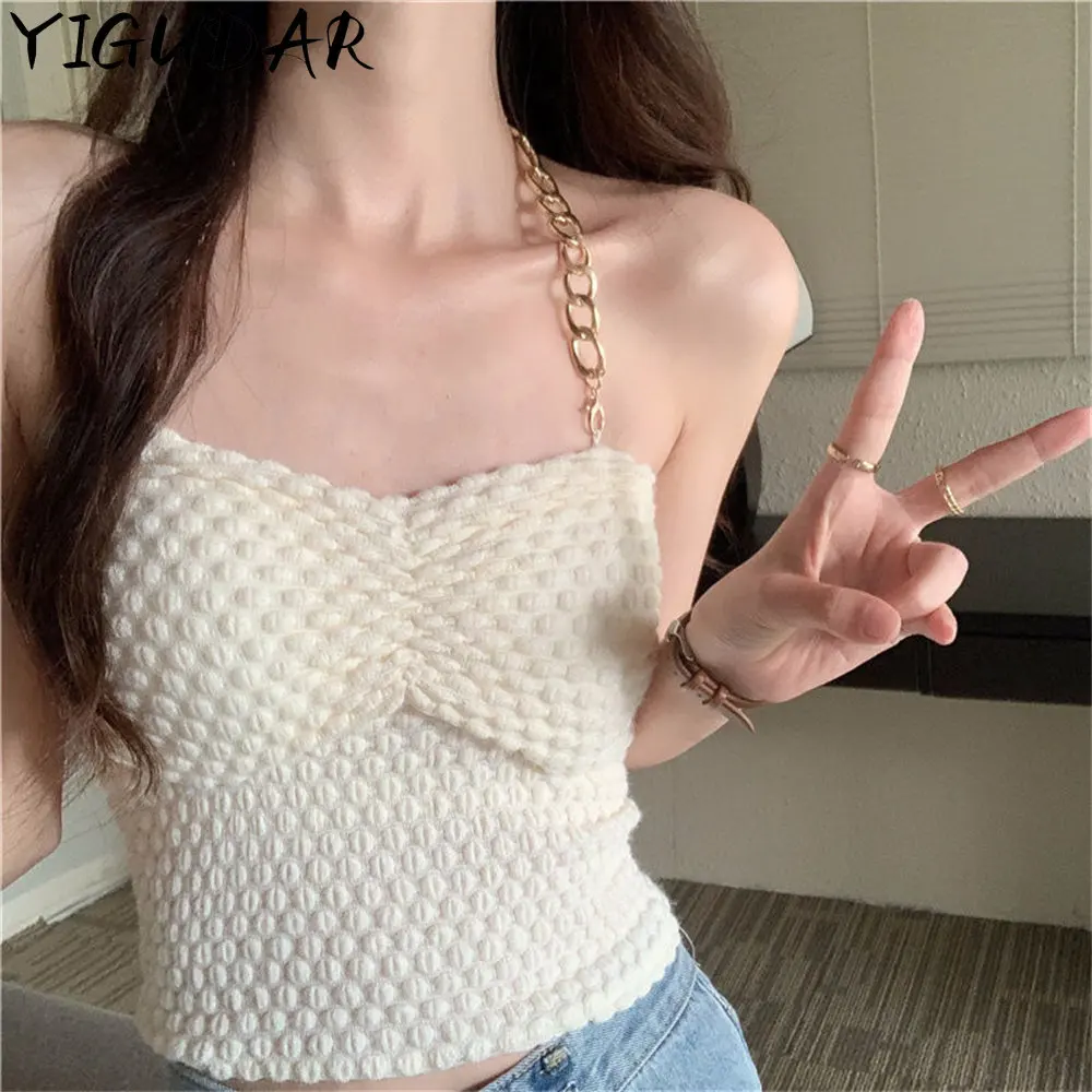 

korean fashion Women Solid Simple All-match Lace-up Basic Slim Fit Colorful Girls Lovely Clothing Tops Vacation Summer Cropped