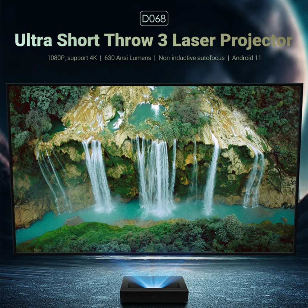 ZXY LONNST D068 MAX 4K Short Throw Laser UST Projector 650 ANSI