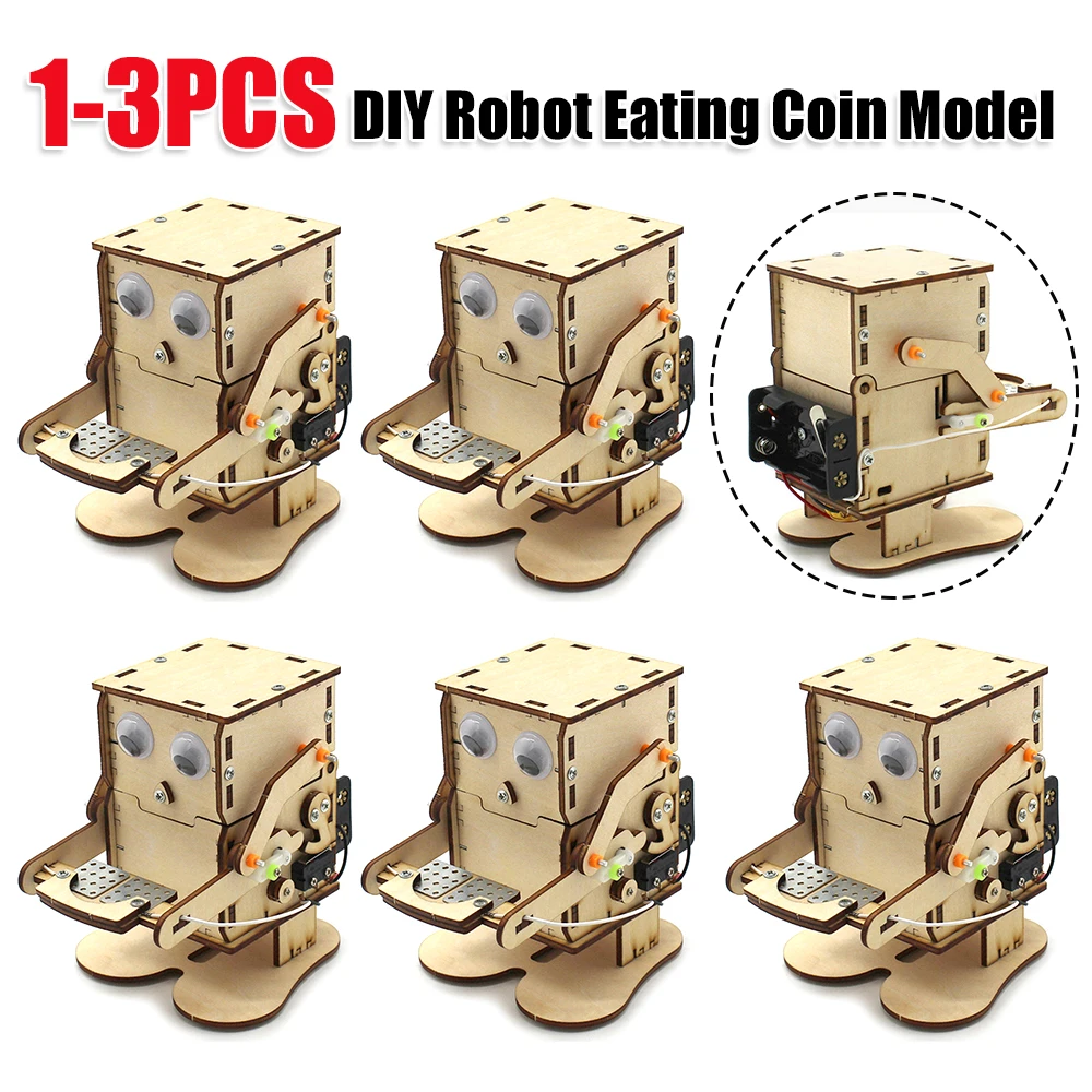 DIY Robot Eating Coin Physics Experiment Learning Practical Skills Education Toy DIY Model Assembled Kits STEM Toys