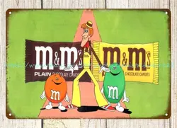 1970s M&Ms Candy Man metal tin sign wall art metal wall decor