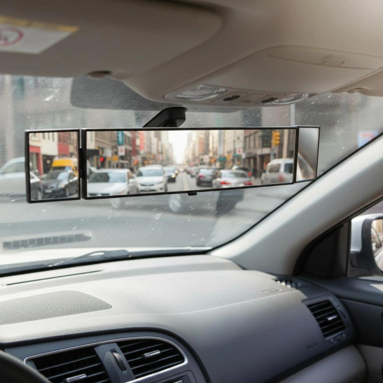 Tri-Fold Rearview Mirror Universal Fit Wide-Angle Car Mirror Vehicle Accessory High Definition Clarity Detachable Side Mirrors