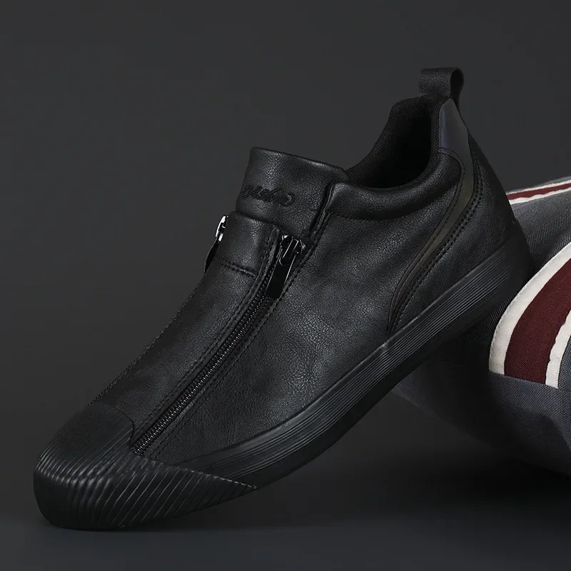 2023 New Autumn Men\'s Trendy Sneakers Leather Soft Sole Men Shoes Size 38-44