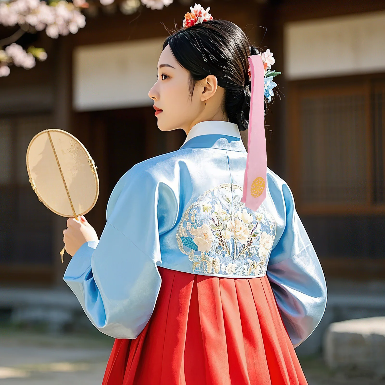 

Korean Hair Accessory Pink Traditional Hanbok Hair Ornament Headband for Babies Wedding Party Korean Accessories