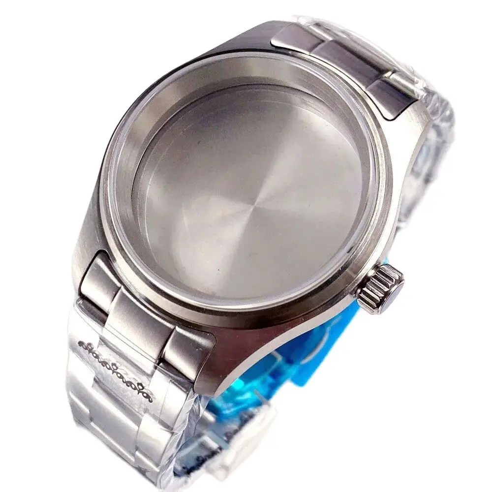 New 36mm Poilt Diving Watch Case Fit NH35A NH36A PT5000 Flat Sapphire Crystal Stainless Steel Watch Accessories Parts Tandorio