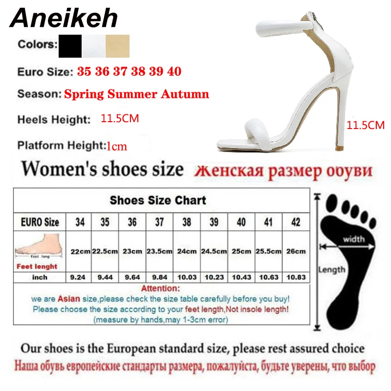 Aneikeh 2025 Summer Golden Peep Toe High Heel Women Sandals Sexy Buckle Strap Ankle-Wrap Ladies Club Party Prom Stripper Shoes