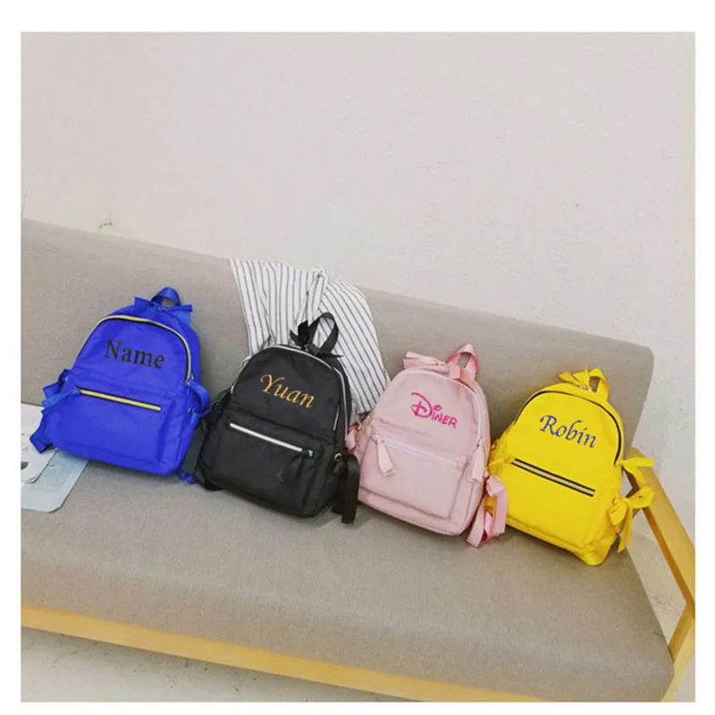 Customized Backpack Personalized Name Women's Candy Colored Student Backpack Large Capacity Travel Backpack