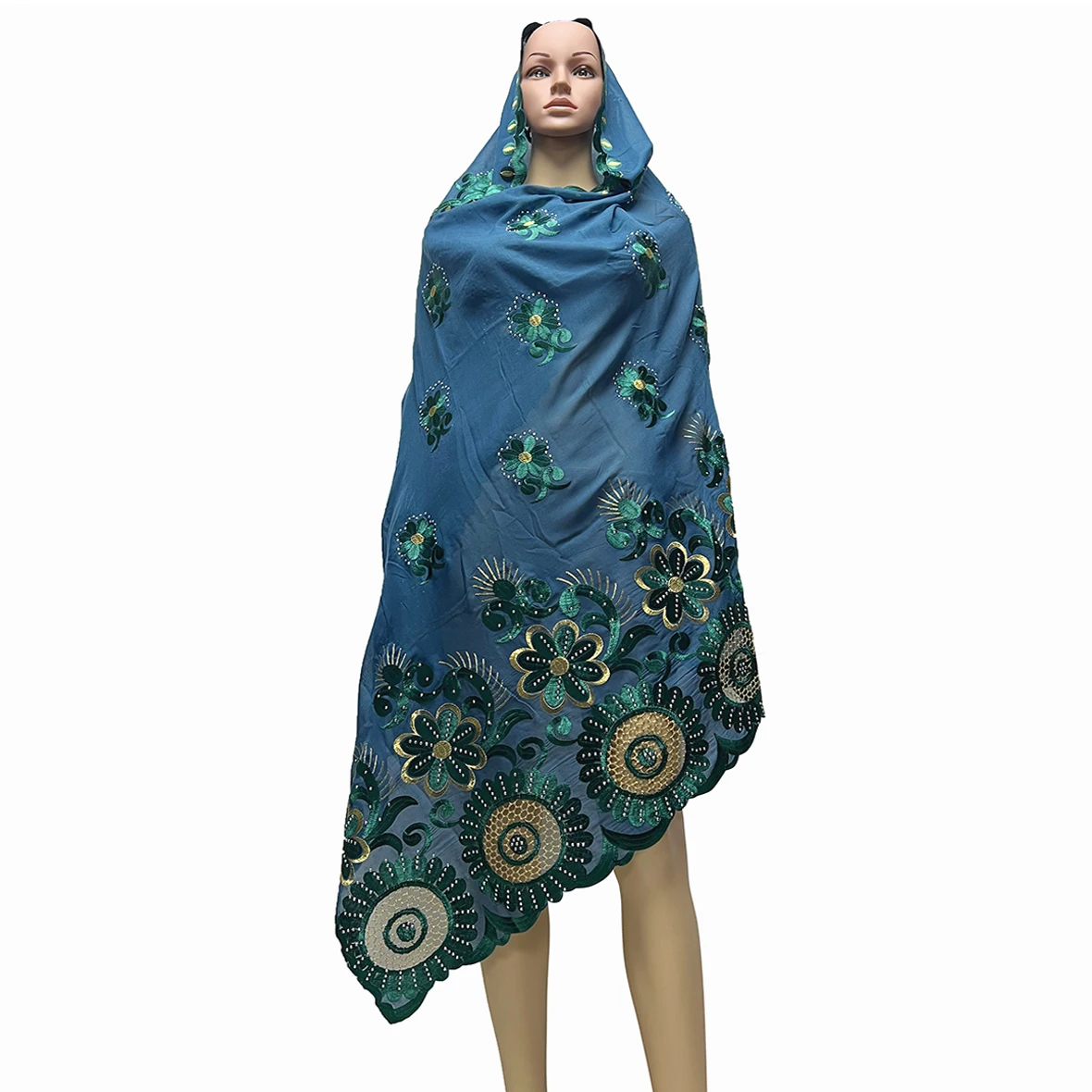 2024 Nuove Donne Africane Sciarpa Morbido 100% Cotone Con Dold Chip Sciarpa Dubai Isalmic Sciarpa Ricamo Hijab Musulmano per Scialli Avvolge