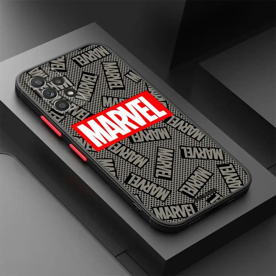 حافظة لهاتف سامسونج جالاكسي A55 5G A52 A54 A53 A51 A25 A24 A23 A35 A34 A33 A32 A16 A15 A14 Funda غطاء هاتف شعار Marvel