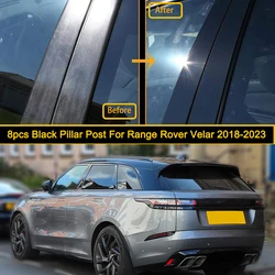 Pillar Posts Fit For Land Rover Range Rover Velar 2018-2023 2022 8pcs Set Glossy Black Window Trim Sticker Decal Cover Door Side