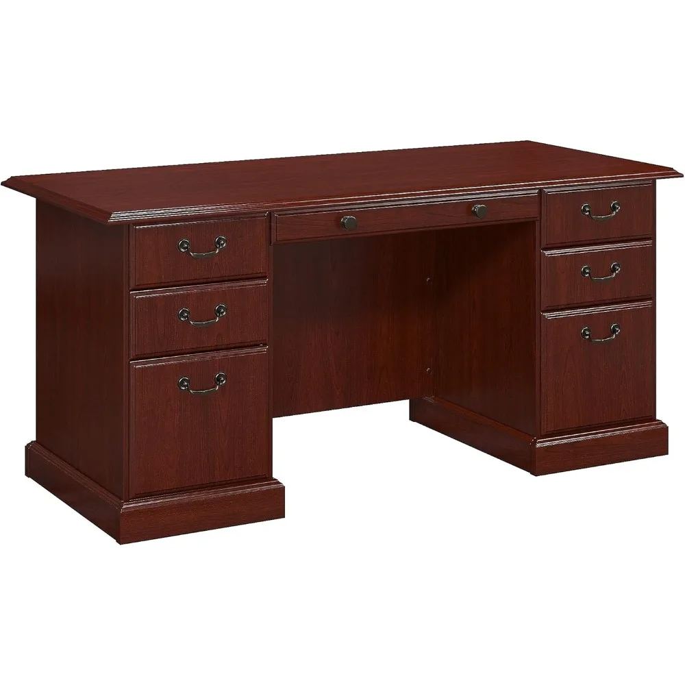 

Kathy Ireland Bennington Collection Executive Desk, Harvest Finish, 29.45" Depth x 65.98" Width x 30.75" Height