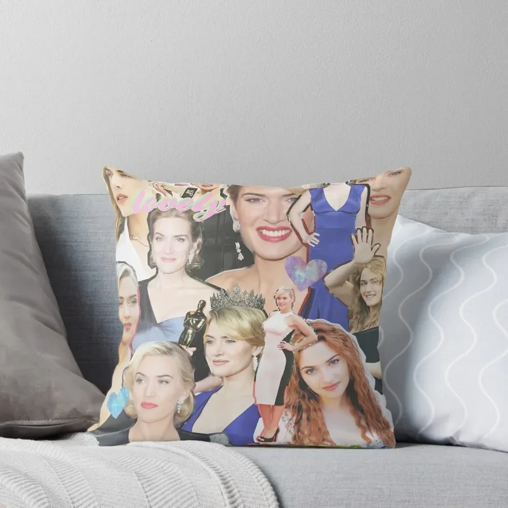 

kate winslet collage Throw Pillow Cushions bed pillows ornamental pillows for living room Pillow