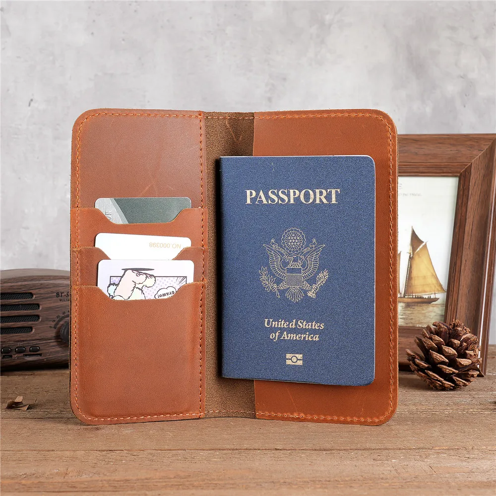 

Classic Long Genuine Leather Men Wallets Passport bag Coin Pocket Card Holder Men Purse Simple Quality Wallets Credit Card Case