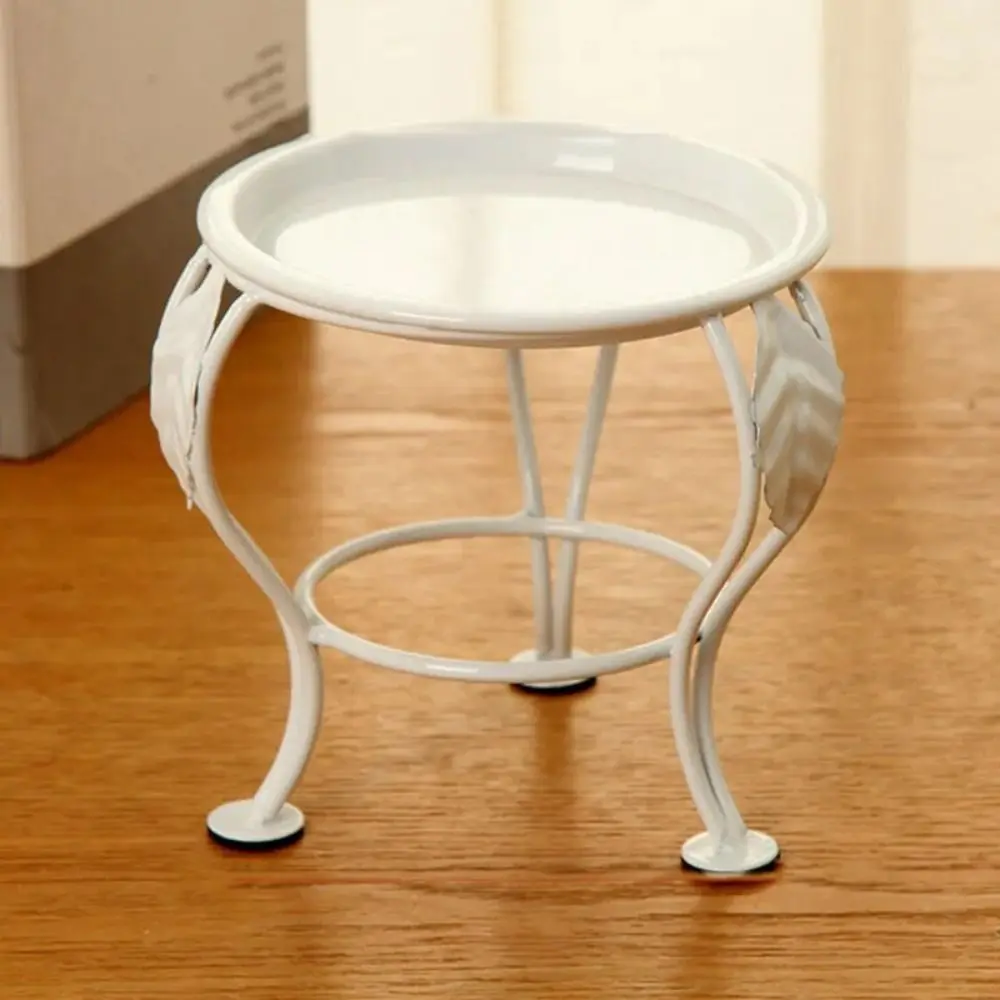 Simple Black Three-legged Plant Stand White Iron Art Iron Flower Rack Floor-standing Mini Mini Flowerpot Stand Living Room
