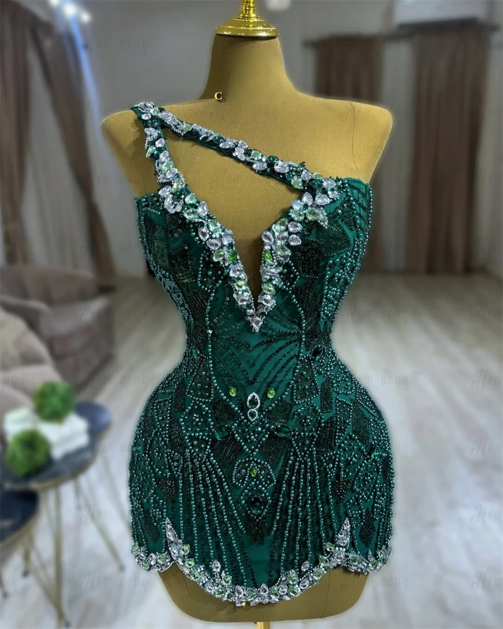 emerald green homecoming dress tight Sequins Sheath Cowl Neck Short Dresses, MH570 evening party or any other occasions Green Homecoming Dresses in Emerald,