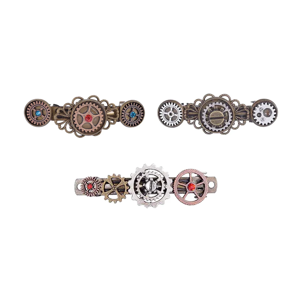 

3 Pcs Steampunk Miss Hair Barrettes Hairpins Vintage Accessories Party Headwear