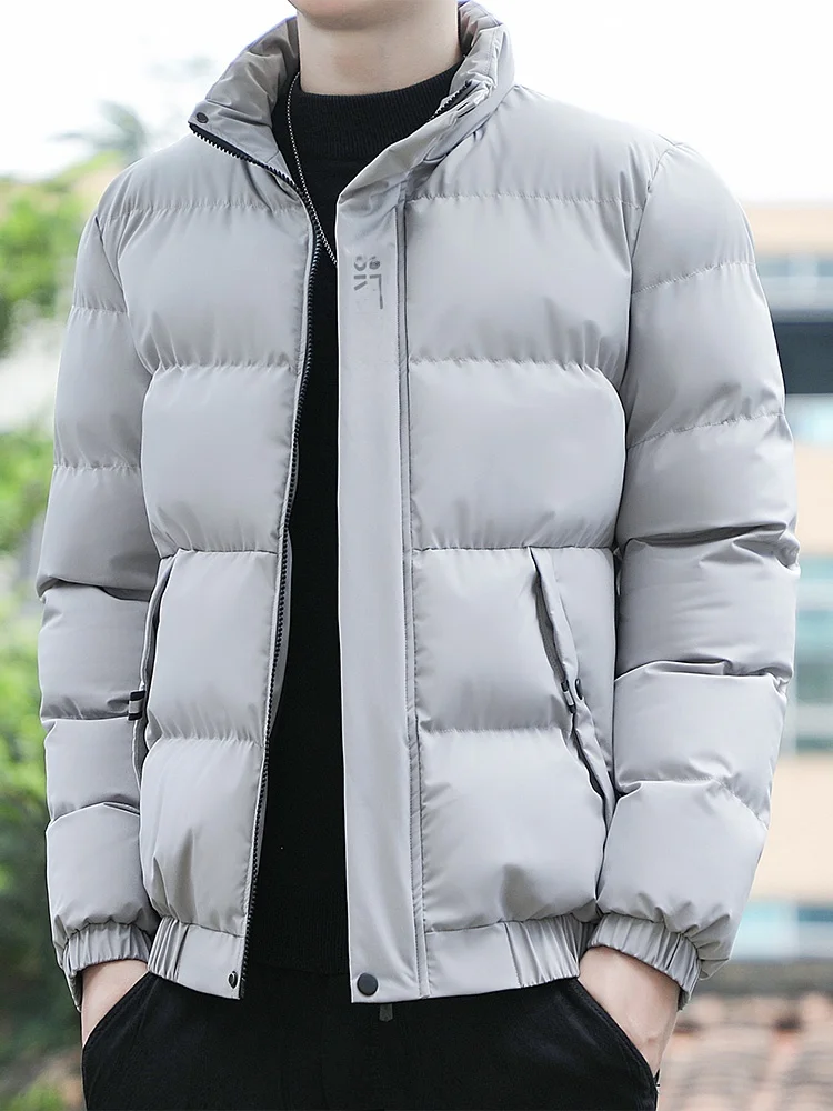 

Men's Winter Thiened Cotton Jaet down Filling Warm Cold Resistant Coat Long Sve Zipper Closure Side ket Cleanfit Sle