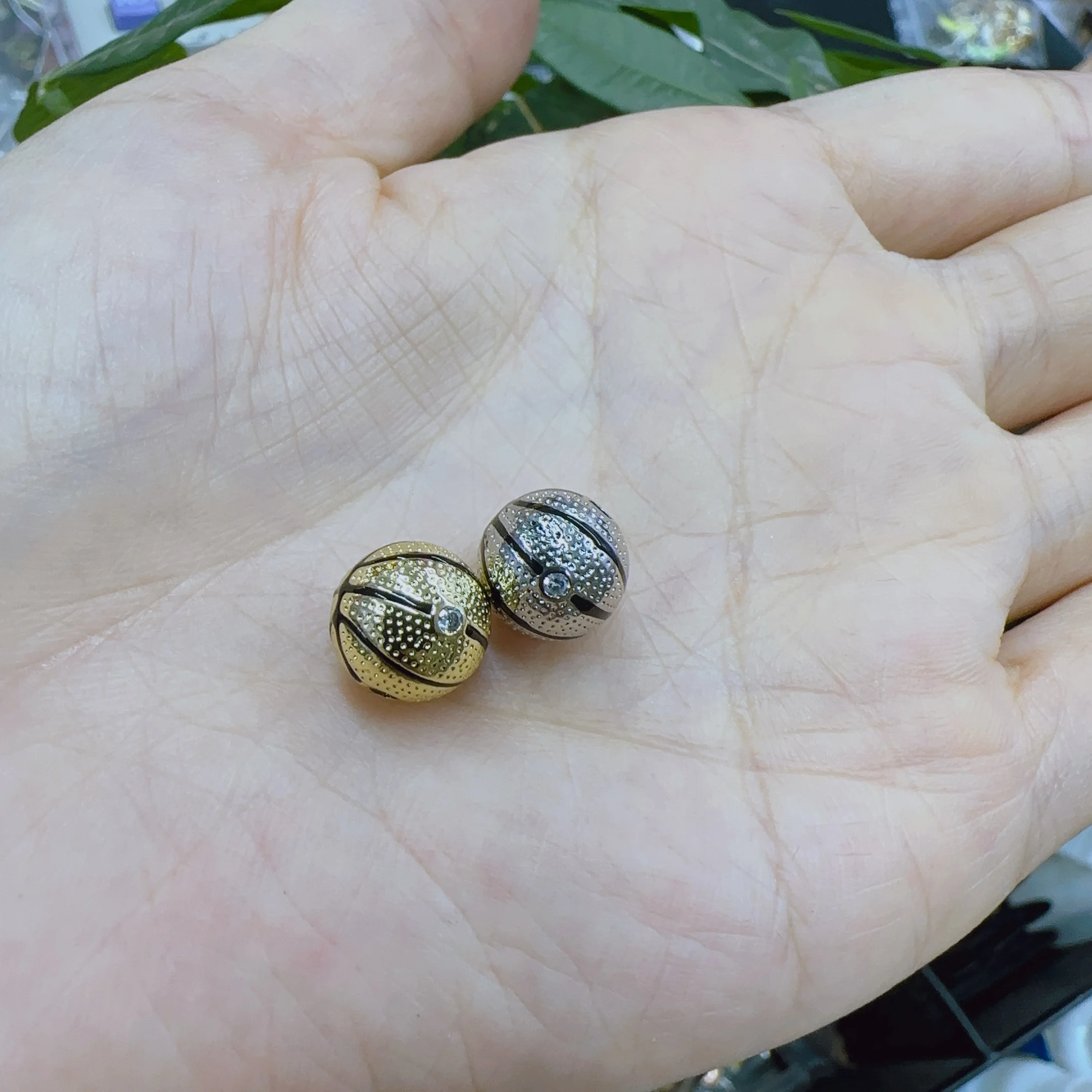 Football Basketball Rugby Basketball Ball Bead Spacer Sports Charms Metal Lanyary Beads For Jewelry Making Paracord Accessories