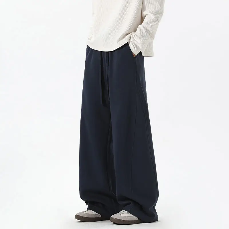 

Spring and Autumn Straight-leg Casual Pants for Men, Trendy Wide-leg Pants, New American-style Floor-length Pants