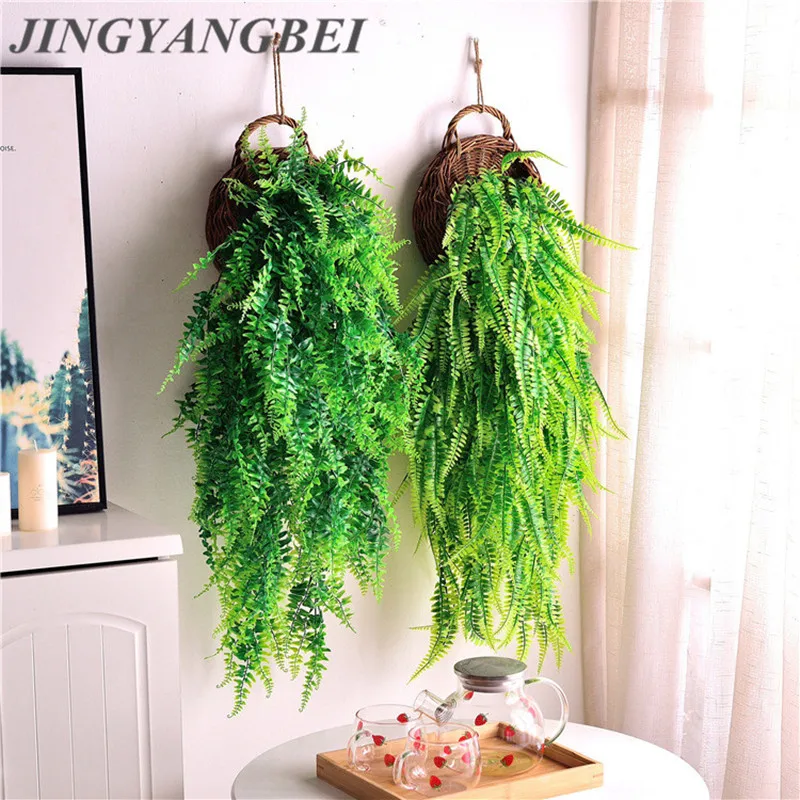 85cm Persian Fern Leaves Leaf Vines Hanging Artificial Plant Plastic Grass Wedding Party Wall Balcony Decoration Garland