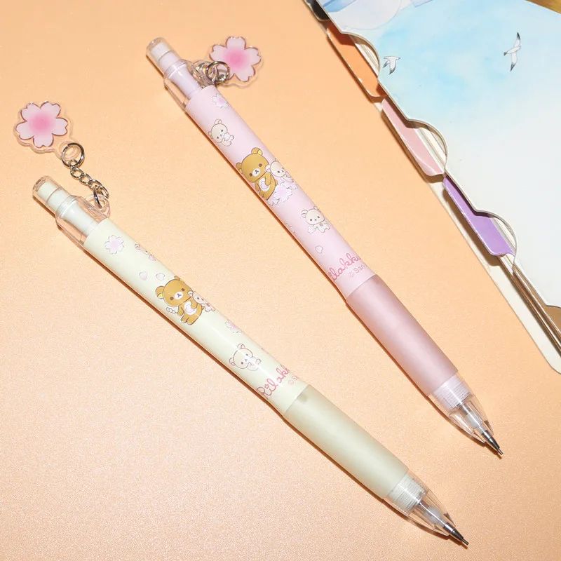 Rilakkuma Mechanical Pencils Kids 0.5mm Anime Relax Bear Stationery Student Cute School Supplies Children Writing Accessory Gift