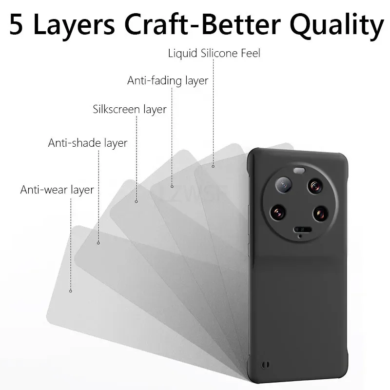 Frameless Slim Matte Hard PC Back Cover Case For Xiaomi 13 14 Ultra Xiaomi13Ultra Xiaomi14Ultra 5G ShockProof Fundas Coque