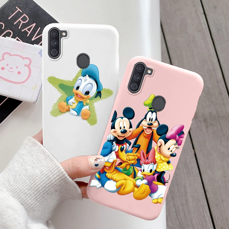 for Samsung Galaxy A11 M11 M A 11 Phone Case Cute Cartoon Mickey Minnie Mouse Donald Daisy Duck Stitch Soft TPU Silicone Cover