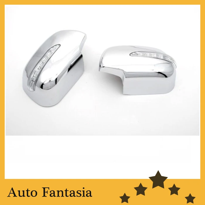 

Chrome Side Mirror Cover with LED Side Blinker (Oval) for Toyota Hiace 05-12