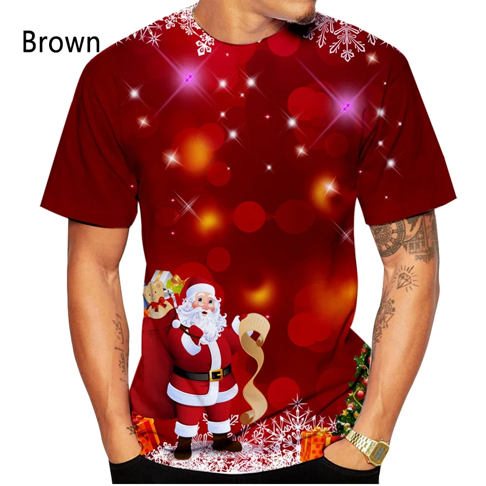 2022 Men/Women Christmas T-shirt Santa Claus Short Sleeve 3D Printed Cool Christmas Eve T-shirt