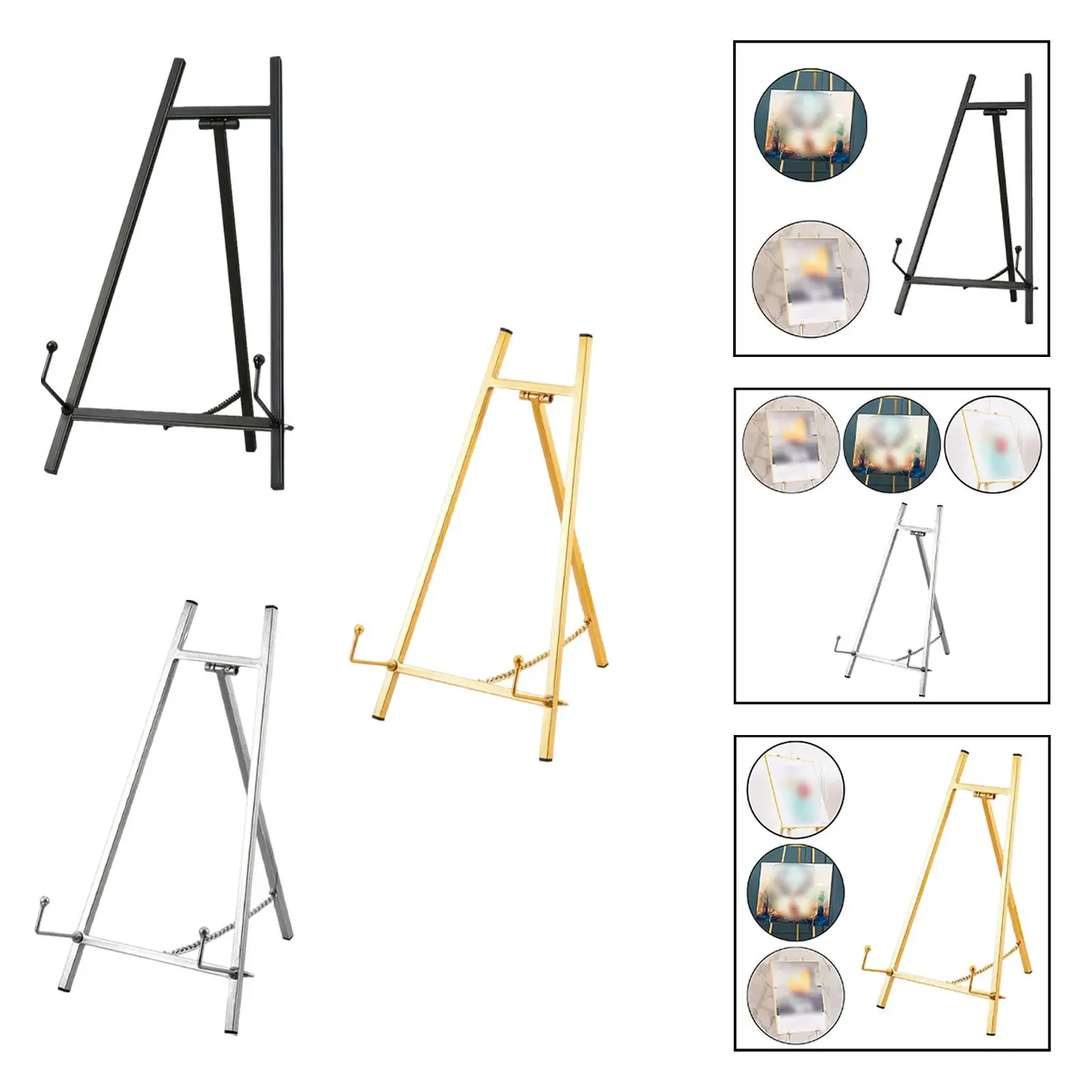 Wedding Sign Easel Stand Art Display Easel, Modern, Decorative Ornament Practical Metal Tripod Stable Structure Picture Stand