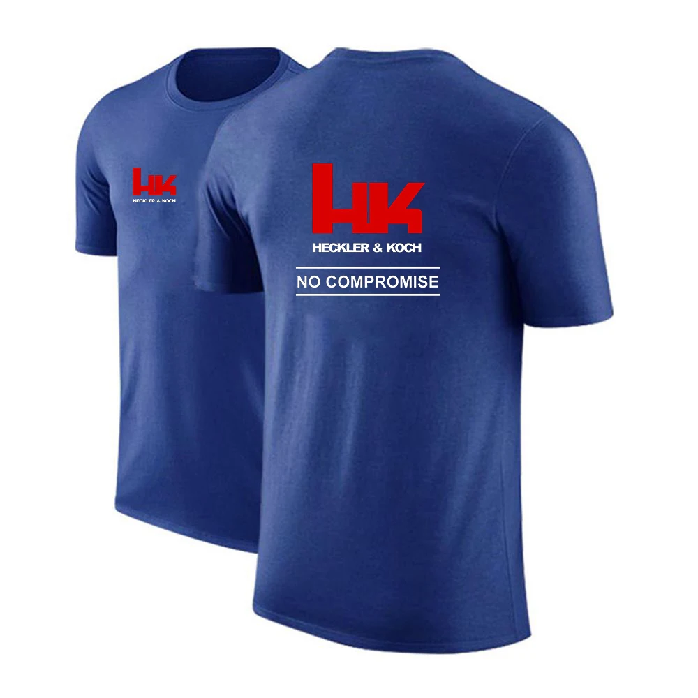 Hk Heckler Koch No Compromise Designer Brand Men's O-neck T-shirt Fashionable Casual Sports Short Sleeved Breathable Cool Top